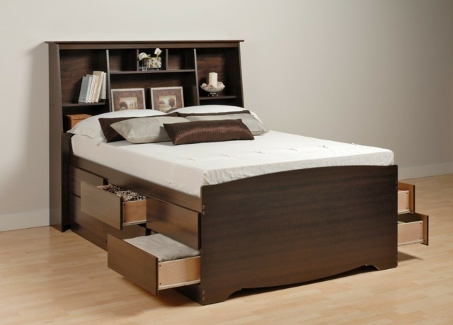 lit avec coffre rangement integre
