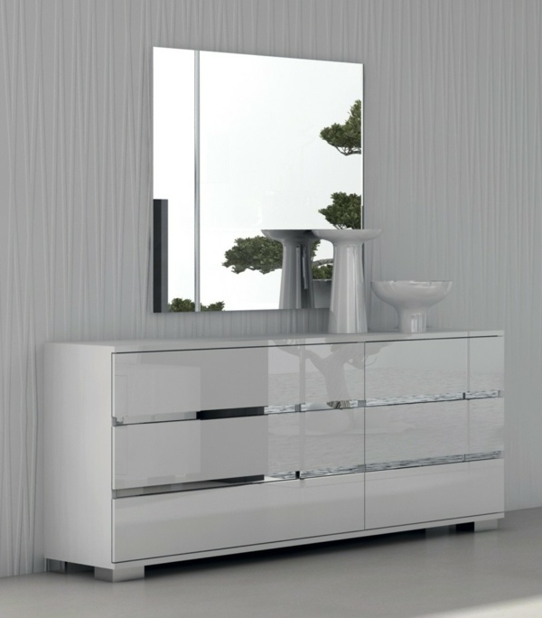 commode chambre adulte blanc laque
