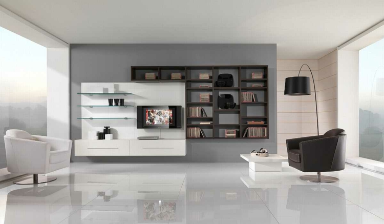 D coration int rieur salon moderne minimaliste for Decoration interieur contemporain