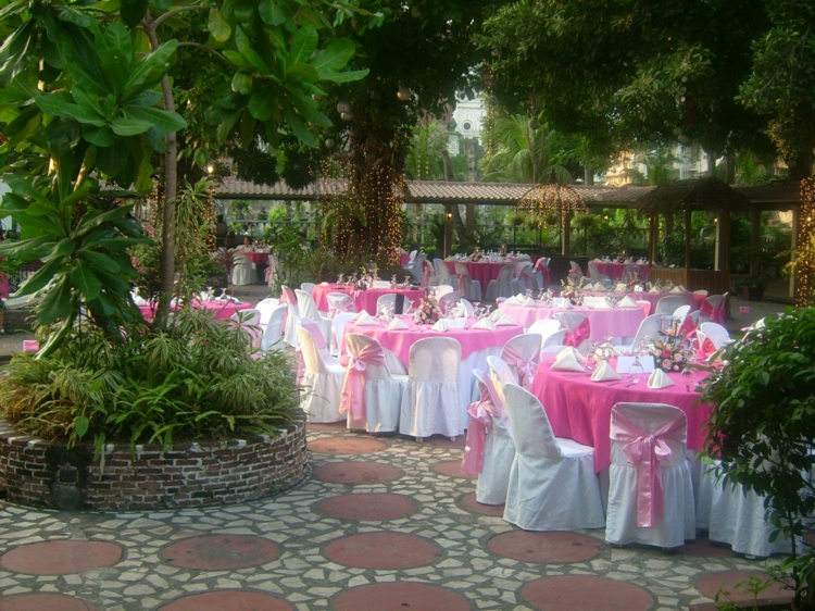 decoration mariage rose et blanc