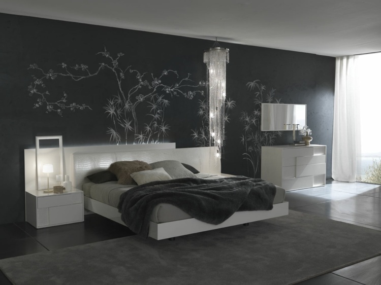 Idee deco: décoration chambre adulte noir et blanc