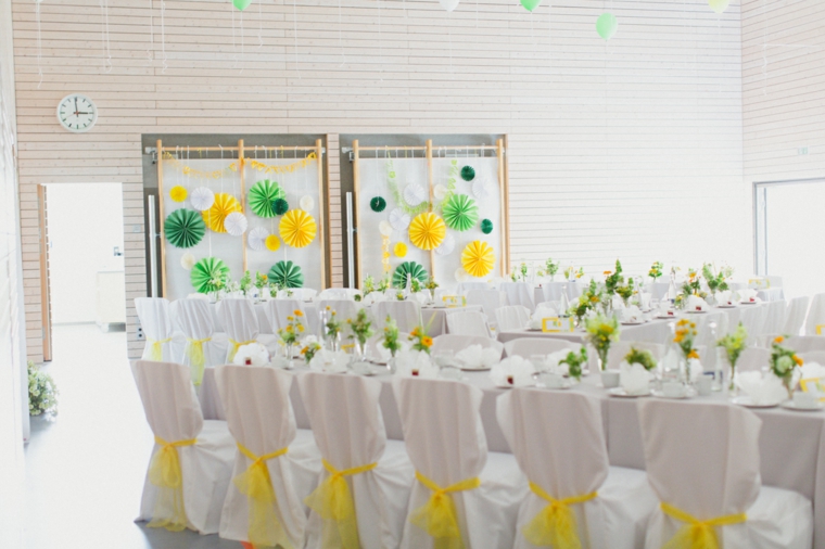 decoration mariage jaune et vert