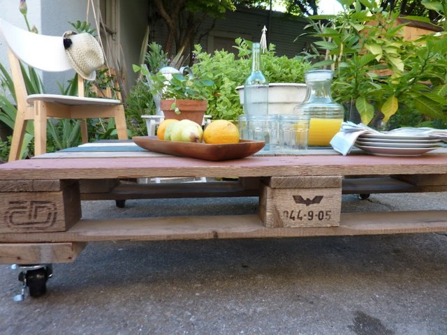 table basse jardin palettes