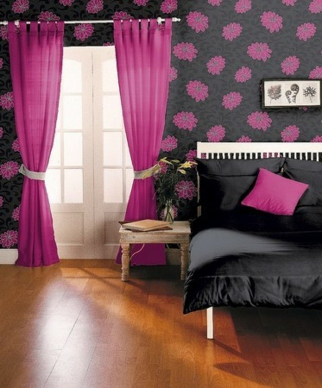 chambre fille violet noir 