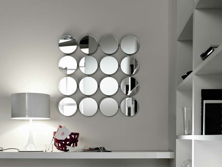 miroir design rond tendance lampe à pied
