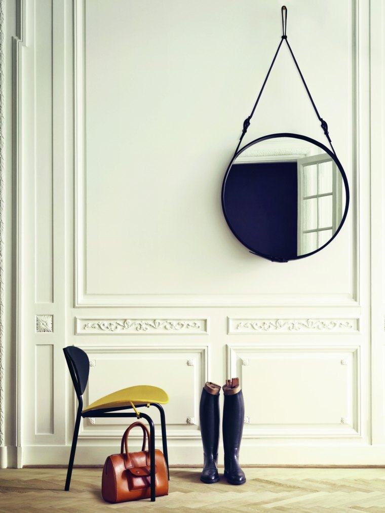 miroir design rond tendance salon chaise