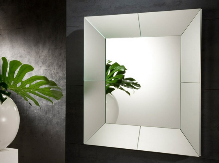 miroir design carré tendance plante