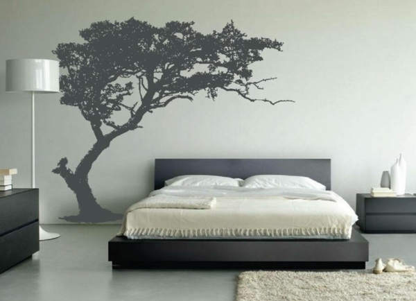 décoration murale chambre idée arbre papier peint 