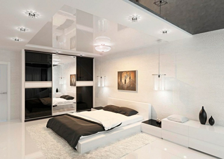chambre à coucher design noir blanc