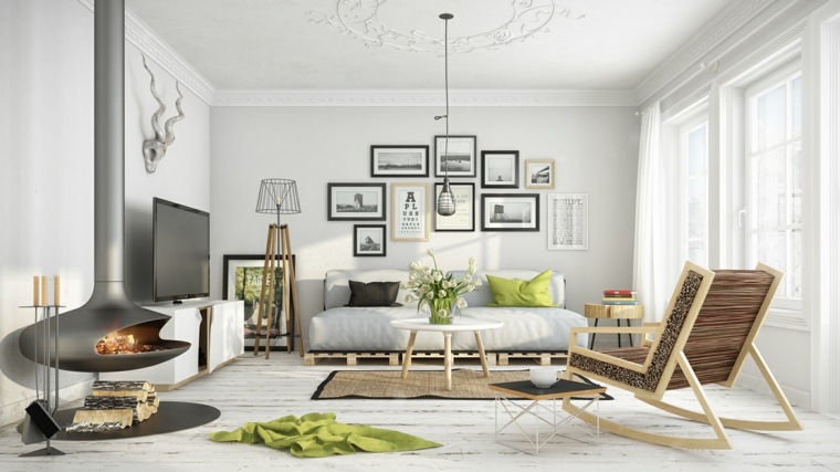 design scandinave canapé salon moderne tapis sol