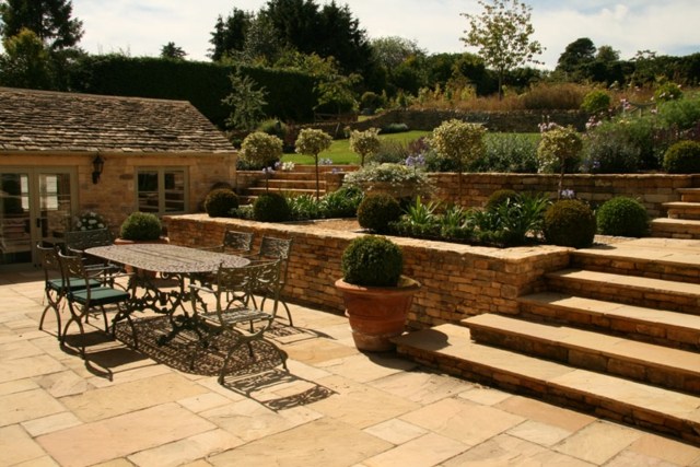 jardin terrasses anglais typique