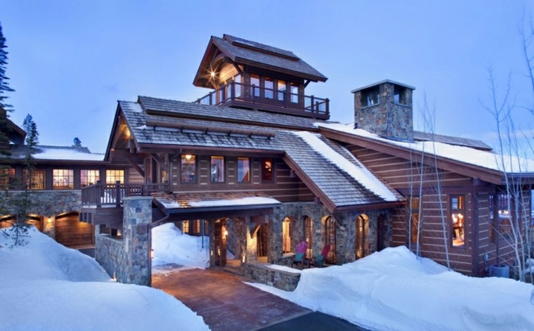 chalet rustique montagne idée design maison bois