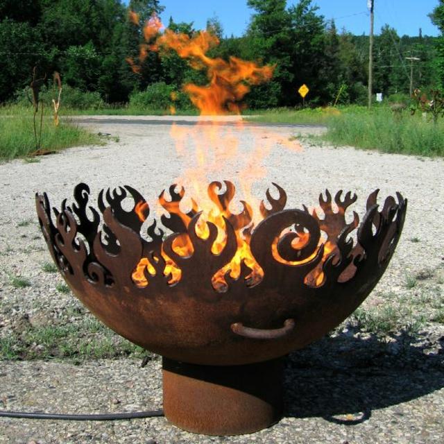 vasque à feu decorative poignées