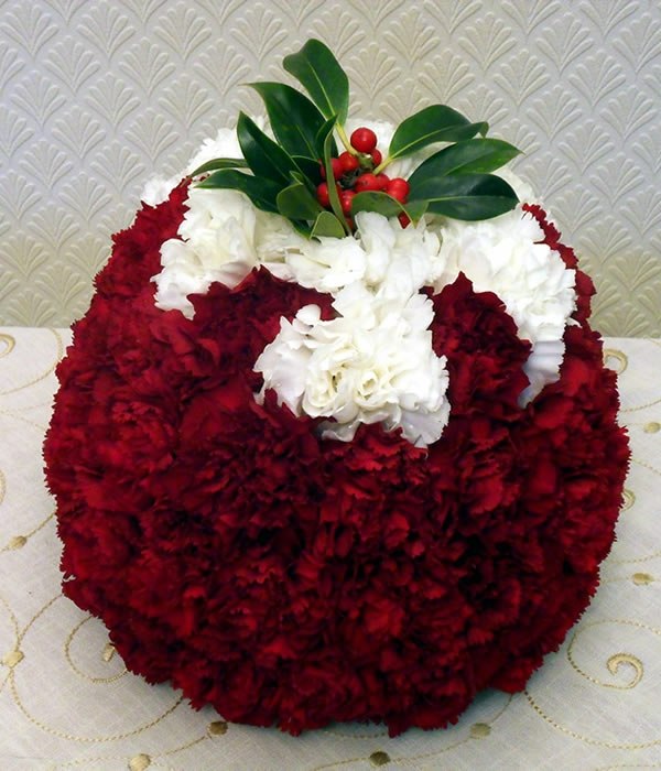 centre de table fleurs rouge blanc