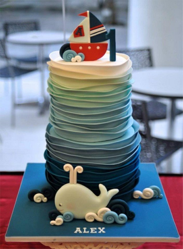 bateau gâteau anniversaire garçon baleine