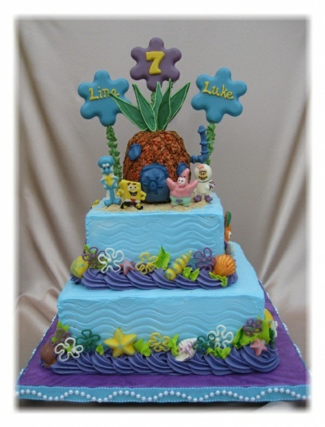 idée gâteau enfant anniversaire fille garçon gâteau bleu déco personnages bandes dessinées