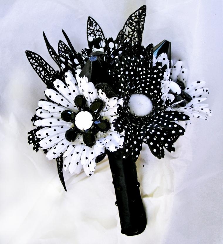 bouquet mariage noir et blanc original