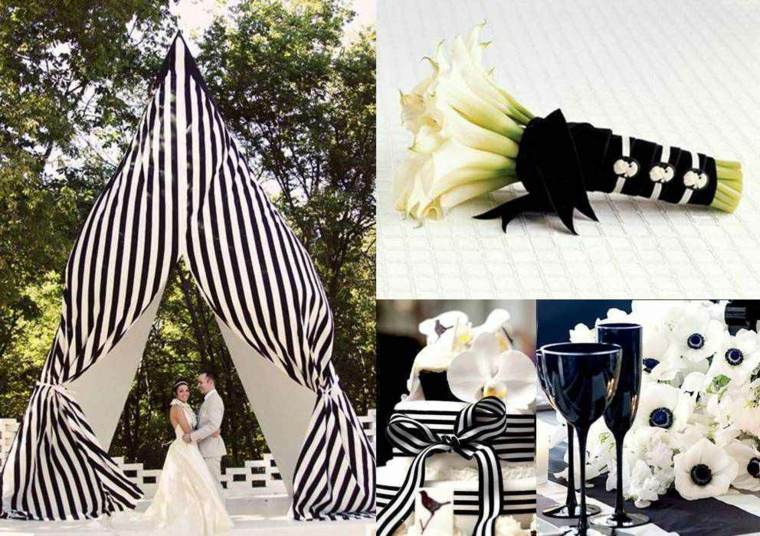 noir et blanc déco idée rideau original bouquet
