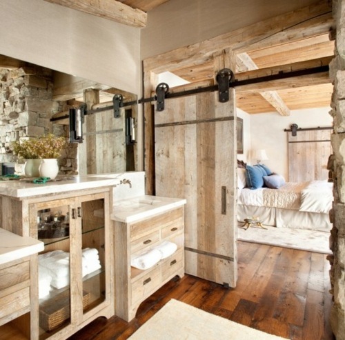 bois naturel salle bains comfortable rustique