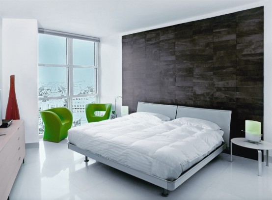 chambre coucher lit spacieux meubles design