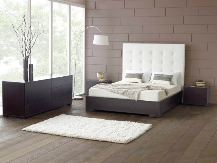 idée déco chambre à coucher couleurs naturelles beige gris meuble bois 