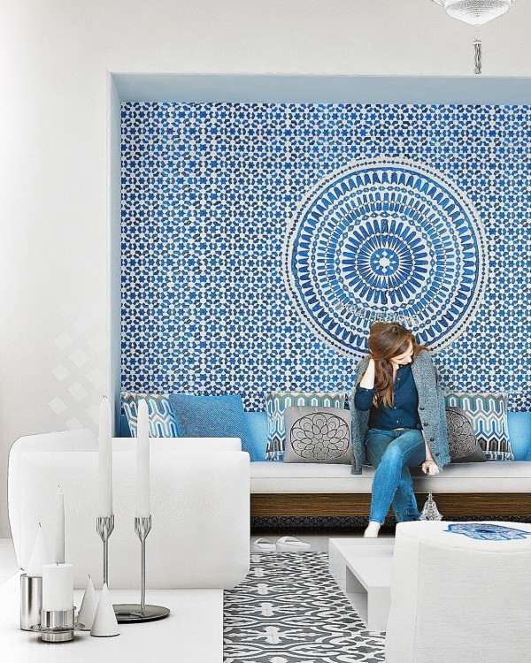 Mosaique bleue marocaine