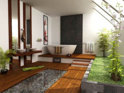 Salle de bain design en bois