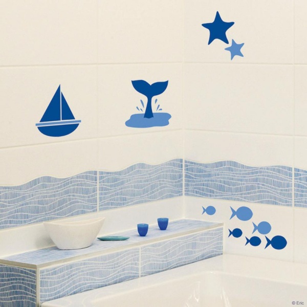 Stickers salle de bain façon mer et océan