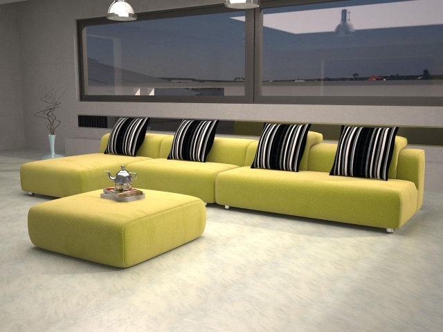 aménagement-de-salon-meubles-modernes-canape-ensemble-couleur-jaune-ottomane