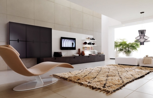 aménagement-de-salon-meubles-modernes-chaise-tout-confort-couleur-marron