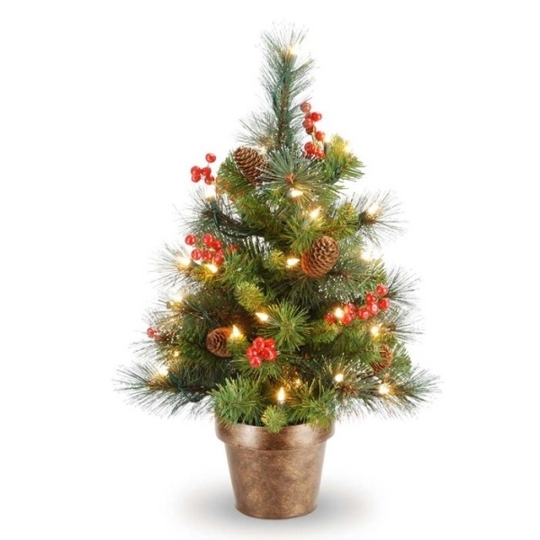 arbre-Noël-idée-originale-cone-pin-guirlande-lumineuse-eglantier