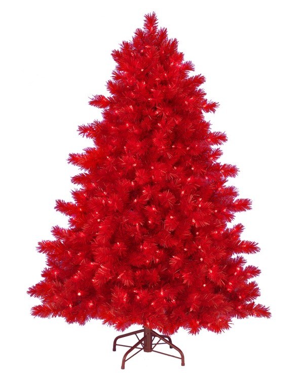 arbre-Noël-idée-originale-couleur-rouge-embellir-espace