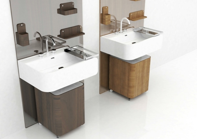 collection Beauty avec meuble vasque salle de bain en bois olympiaceramica