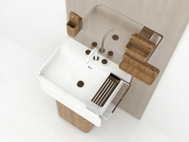 beauty vasque meuble lavabo support en imitation de bois est très délicat