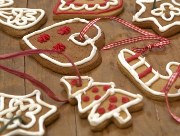 biscuits Noël décorés glaçage rubans vichy