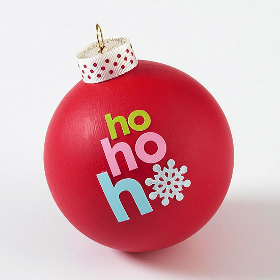 boule Noël décorée flocon neige ho-ho-ho