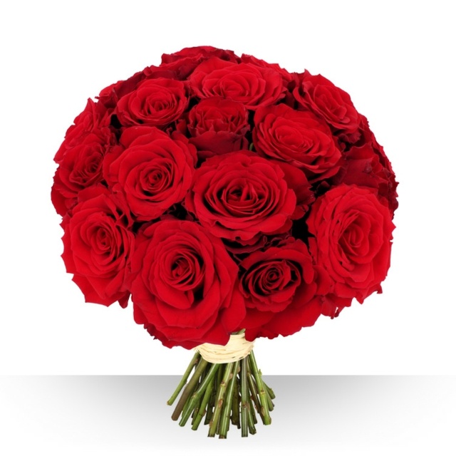 bouquet ronde roses rouges