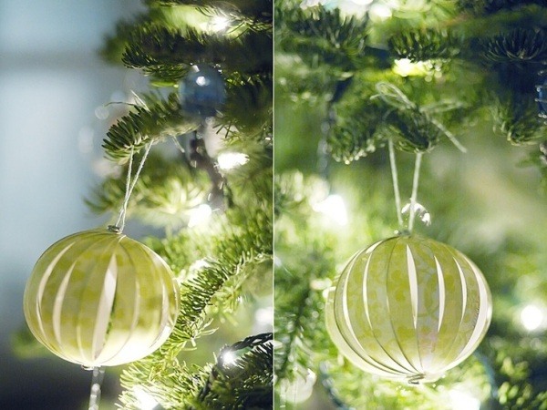 bricolage-Noël-papier-boules-décoratives-sapin
