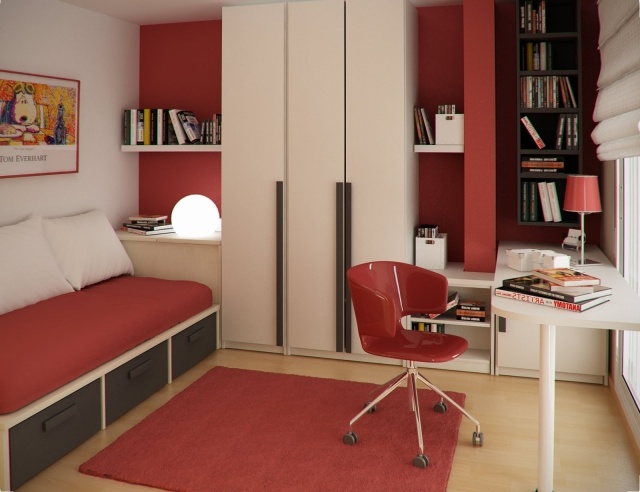 bureau-informatique-idée-originale-couleur-blanche-chaise-rouge