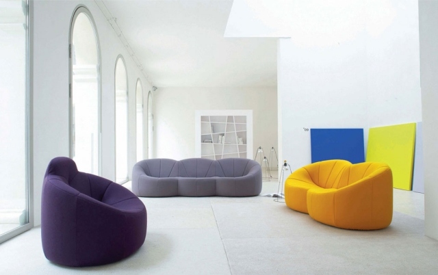 canapé-fauteuil-jaune-grise-violet-salon-confort-complet-idée-originale