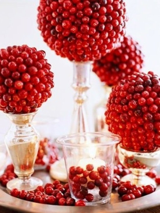 centre table original fruits rouges