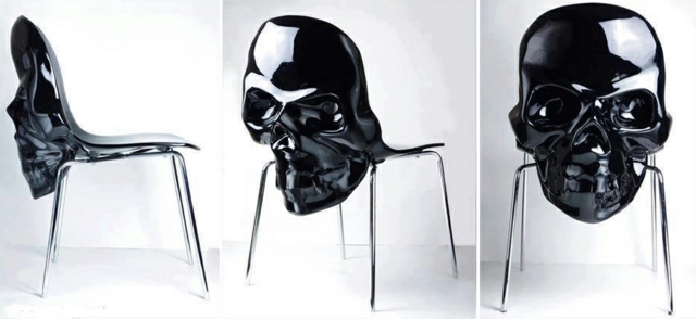 Exemple de chaise avec dossier de crâne particulier design mobilier