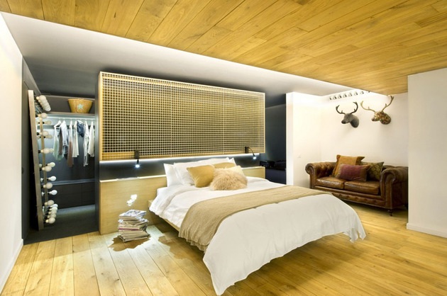 Chambre à coucher moderne design dressing ouvert concept intérieur maison