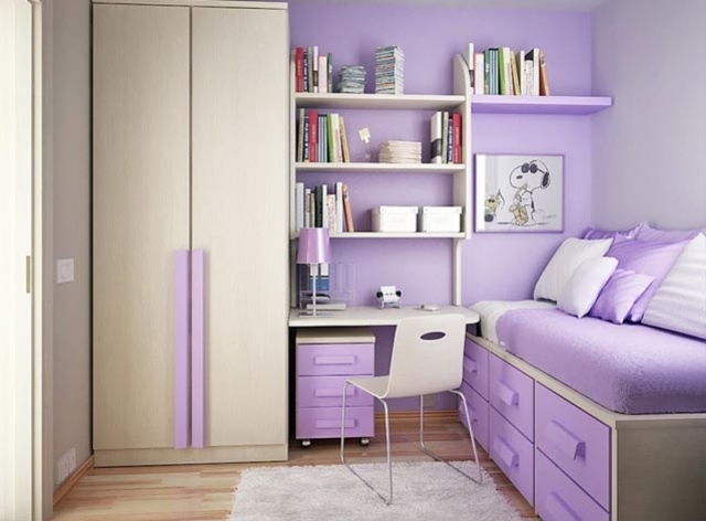 chambre-ado-idées-originales-lit-bureau-couleur-violette