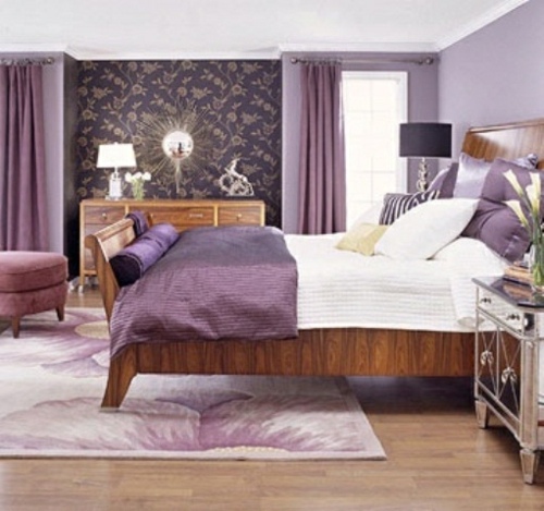 chambre chic rideaux violet