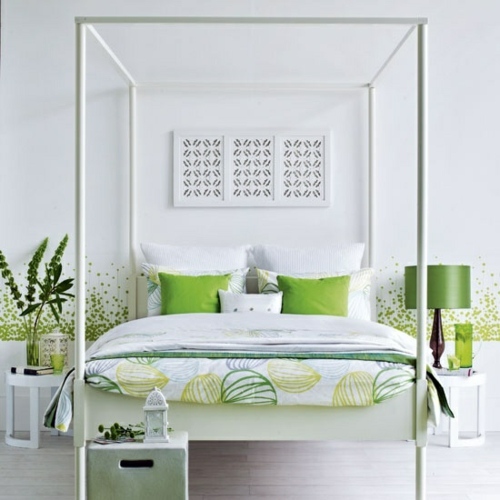 chambre coucher elements couleur verts