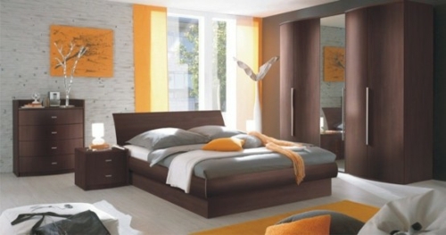 chambre coucher motifs orange