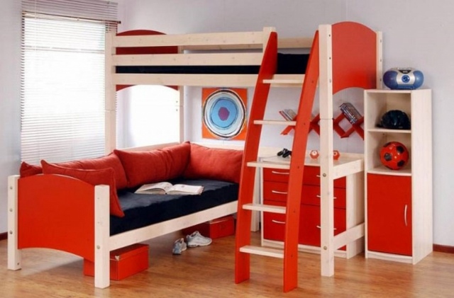 chambre-pour-enfant-idées-aménagement-originales-couleur-rouge