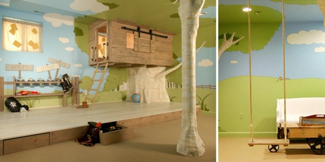 chambre enfant maison bois