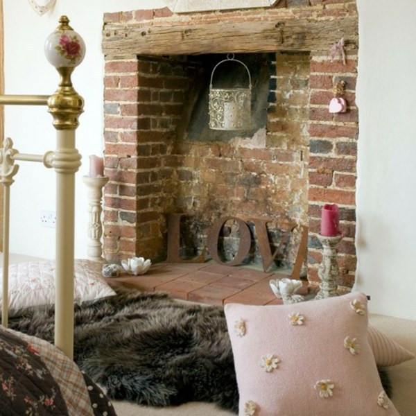 chambre rustique cheminée style chaleureux